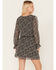 Image #4 - Beyond The Radar Women's Floral Print Long Sleeve Mini Dress, Black, hi-res