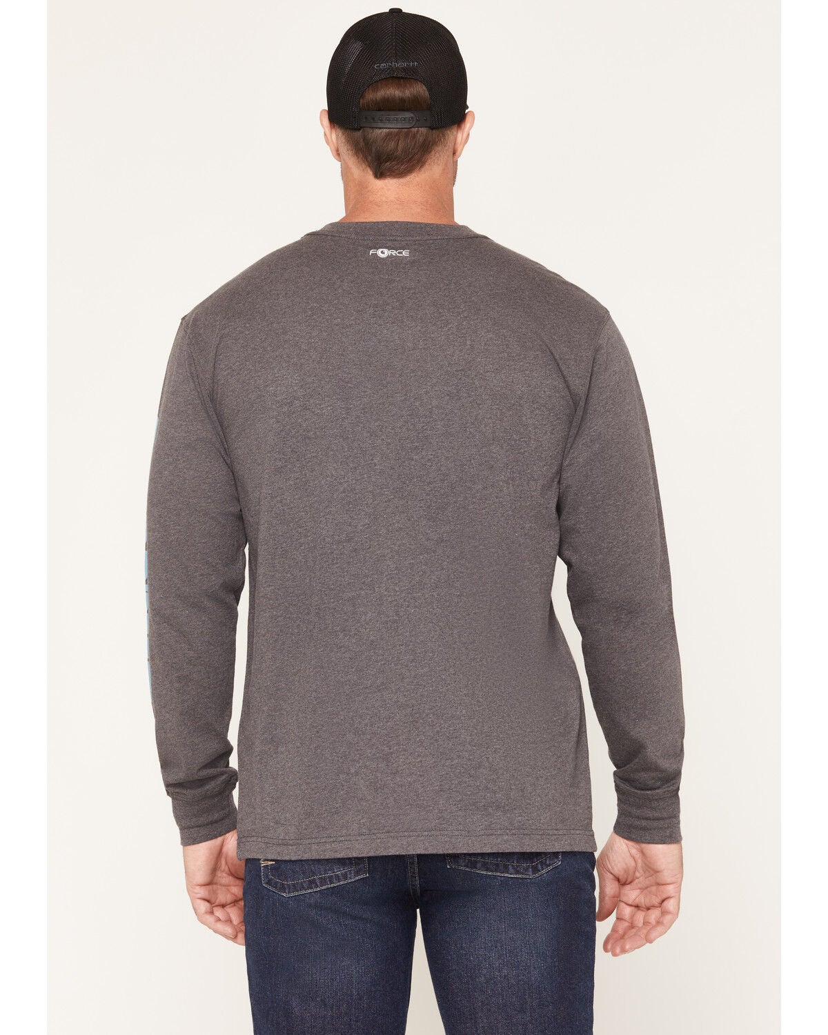 Image #4 - Carhartt Men's FR Loose Fit Midweight Logo Long Sleeve Graphic Work Shirt, Charcoal, hi-res