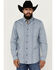 Image #1 - Cody James Men's Buckle Up Chambray Striped Button-Down Long Sleeve Stretch Western Shirt, Light Blue, hi-res