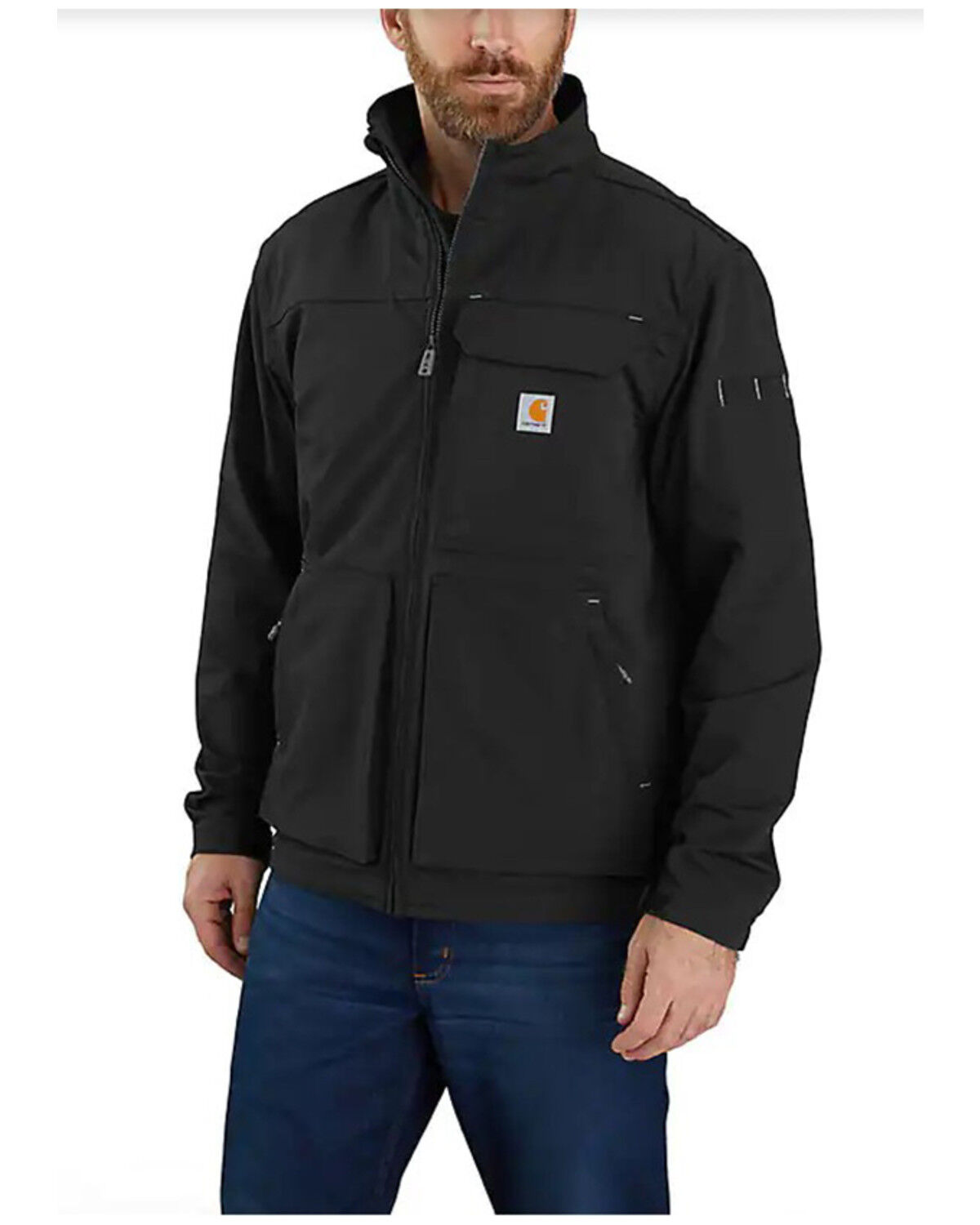 Image #1 - Carhartt Men's Rugged Flex® Super Dux Relaxed Fit Lightweight Zip-Front Work Jacket, Black, hi-res
