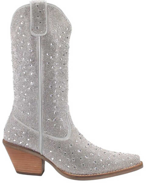 Image #2 - Dingo Women's Silver Dollar Western Boots - Pointed Toe , Silver, hi-res