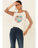 Rock & Roll Denim Women's Brown & Ivory Desert Rose Graphic Raglan Tee , Brown, hi-res