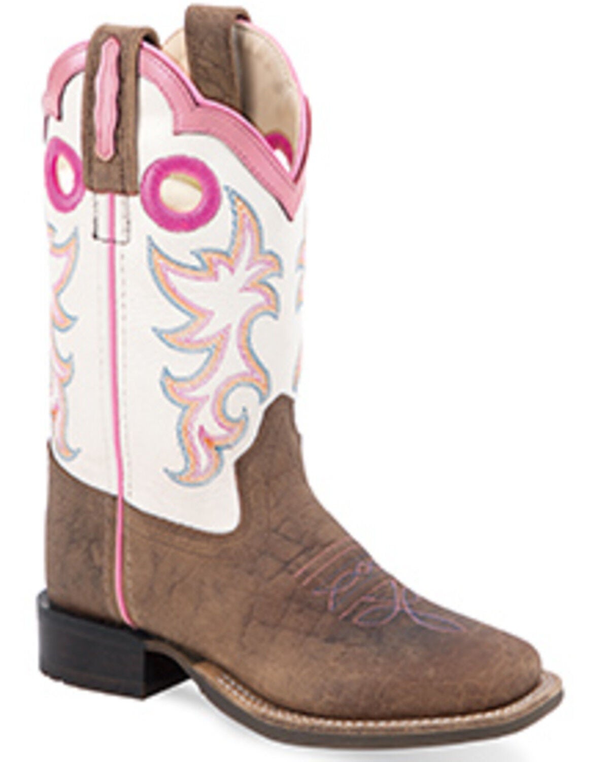 Old West Mädchen Westernstiefel – Pink, Mit Silber-Toe-Rand, Kunstleder