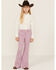 Image #1 - Shyanne Girls' Super Flare Distressed Hem Stretch Jeans, Lavender, hi-res