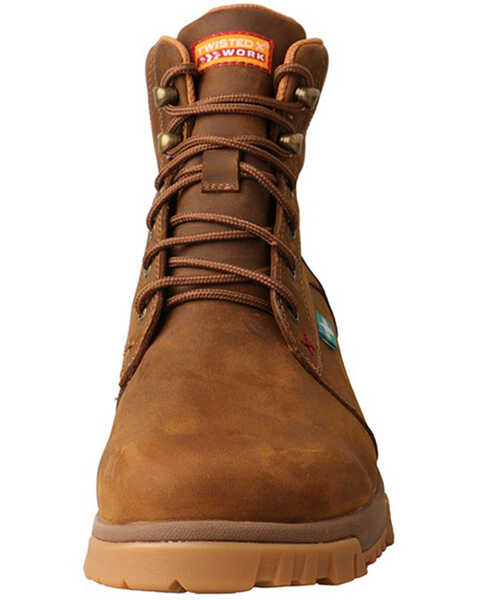 Image #4 - Twisted X Men's CellStretch Waterproof Work Boots - Soft Toe, Brown, hi-res