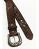 Image #2 - Shyanne Women's Cross Filigree Embossed Western Belt, Dark Brown, hi-res