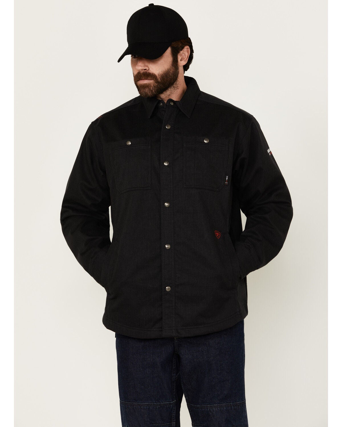 Ariat Men's FR Ripstop Softshell Shirt Jacket, Black, hi-res