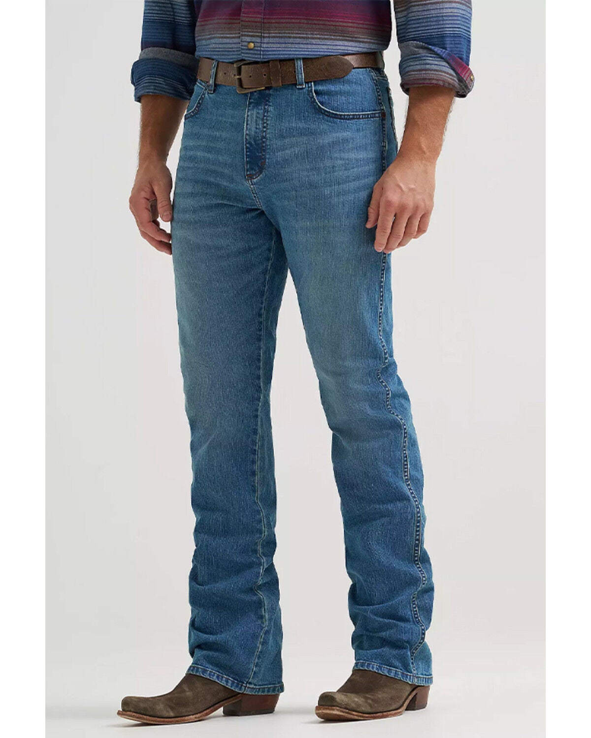 Image #1 - Wrangler Men's Retro Medium Wash Relaxed Bootcut Stretch Denim Jeans, Medium Wash, hi-res