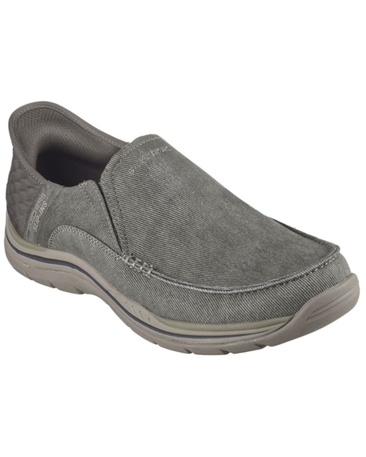 Image #1 - Skechers Men's Cayson Slip-Ins Relaxed Fit Casual Shoes - Moc Toe, Khaki, hi-res