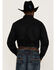 RANK 45 Men's Solid Basic Twill Logo Long Sleeve Button Down Stretch Western Shirt - Big & Tall , Black, hi-res