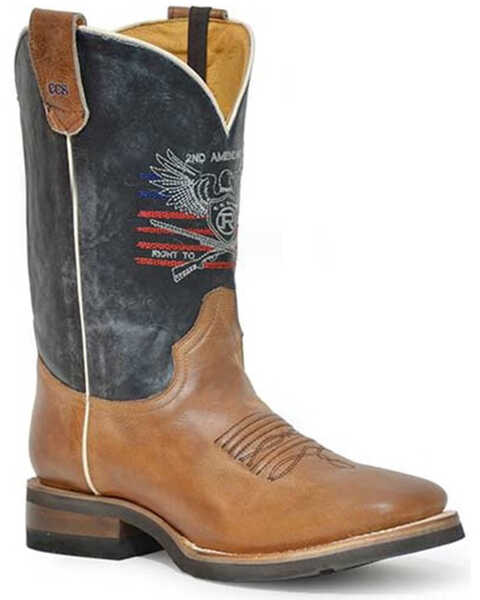 Image #1 - Roper Men's 2nd Amendment Western Performance Boots - Broad Square Toe, Tan, hi-res