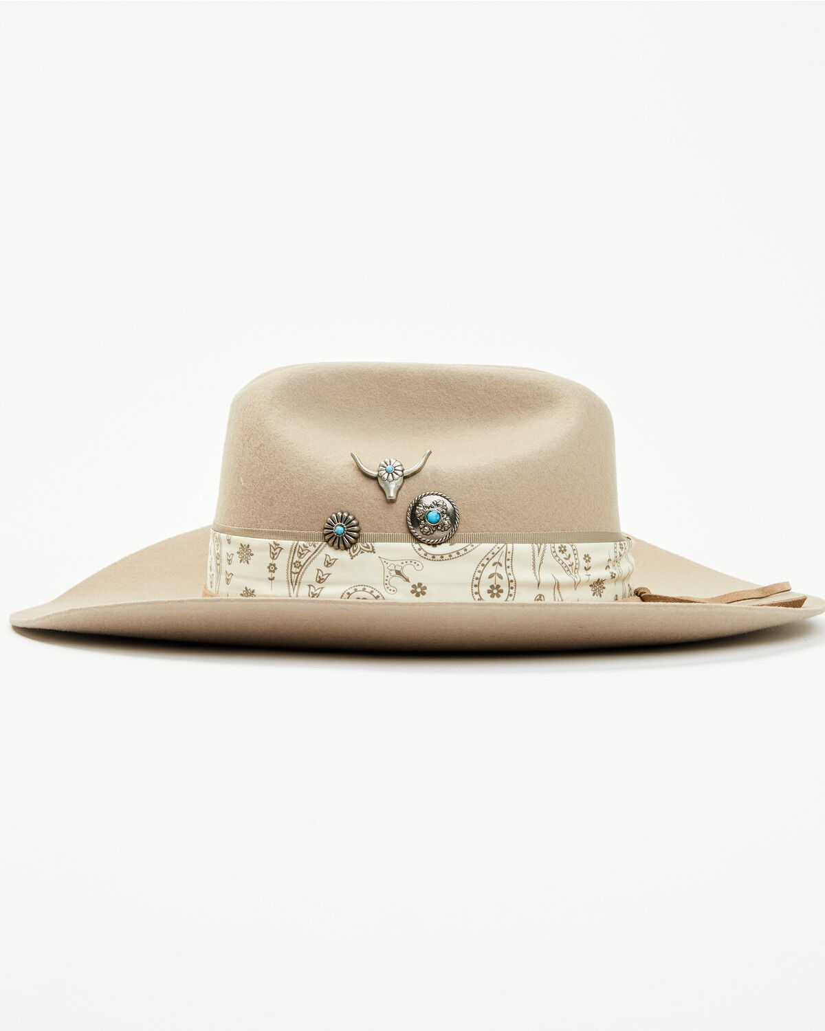 Image #3 - Wrangler Women's Layered Band And Concho Felt Cowboy Hat, Sand, hi-res