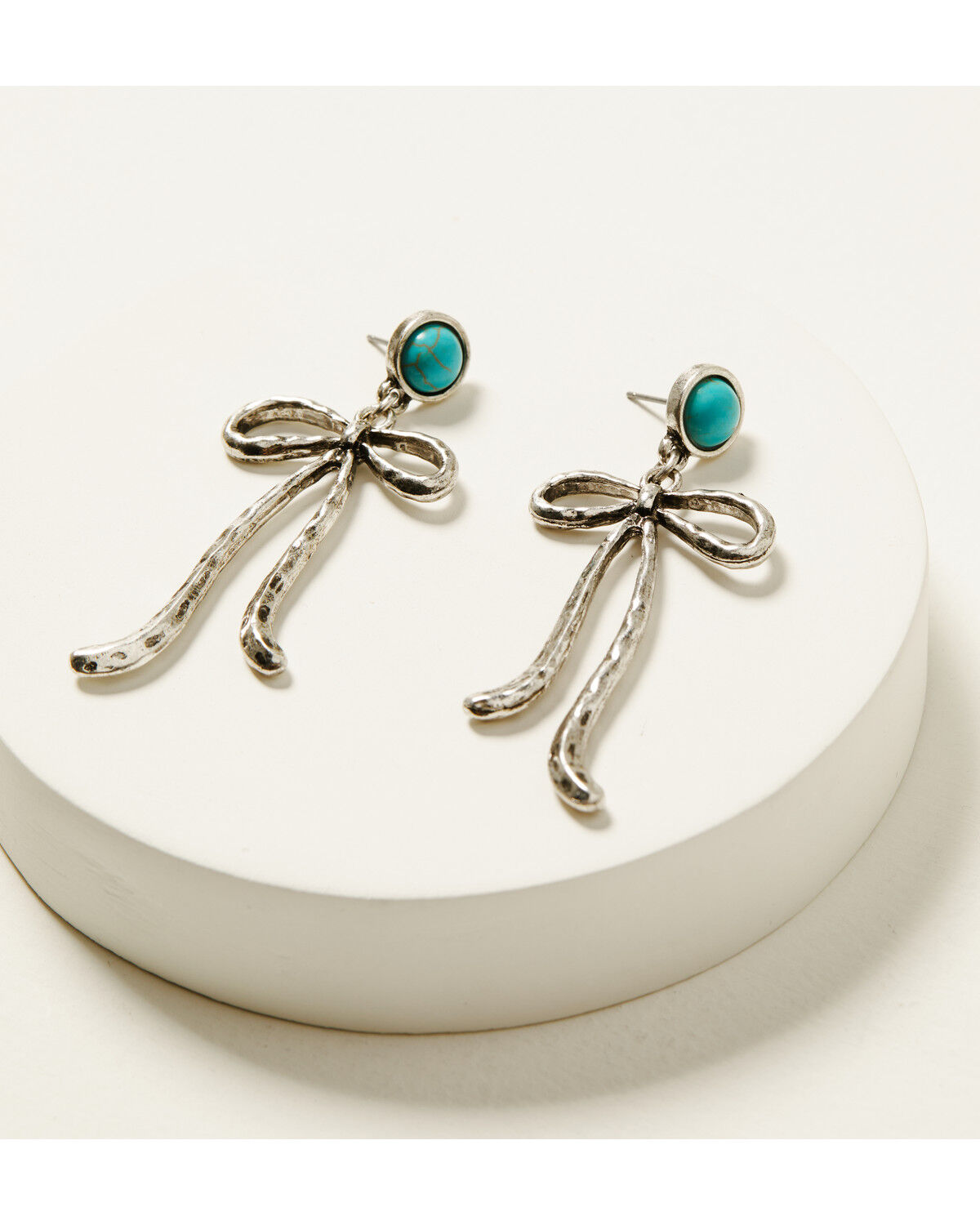 Image #1 - Shyanne Women's Bow Statement Earrings, Silver, hi-res