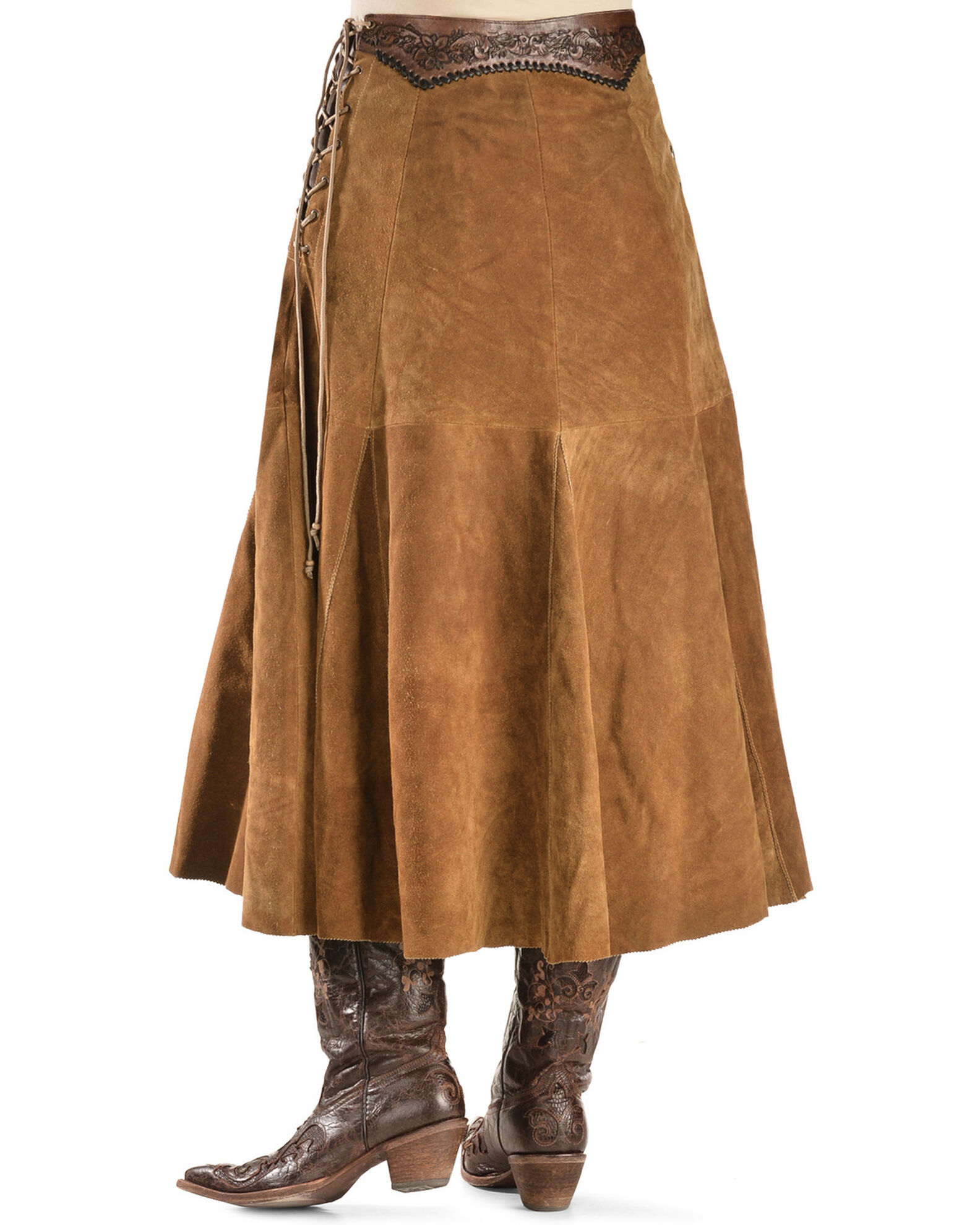 Suede leather skirt on sale