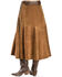 Kobler Leather Women's Choctaw Tooled Leather Lace-Up Suede Skirt, Cognac, hi-res