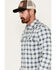 Image #2 - Cody James Men's FR Midweight Plaid Print Long Sleeve Pearl Snap Work Shirt, Blue, hi-res