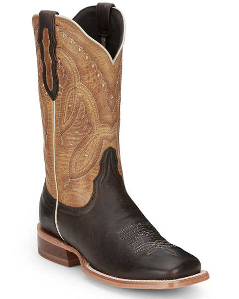 Tony Lama Women's Gabriella Western Boots - Square Toe , Dark Brown, hi-res