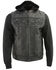 Image #1 - Milwaukee Leather Men's Leather Concealed Carry Vest with Reflective Skulls and Removeable Hoodie - 5X, Black, hi-res