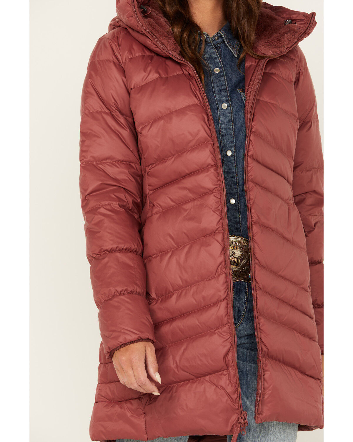 Image #3 - Columbia Women's Autumn Park™ Down Hooded Mid Jacket, Red, hi-res