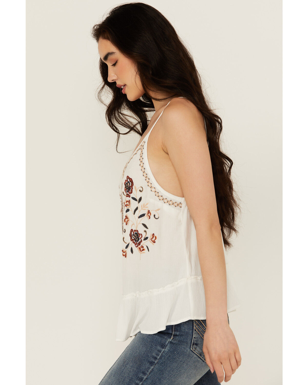 Image #2 - Shyanne Women's Floral Embroidered Cami Tank Top, Off White, hi-res
