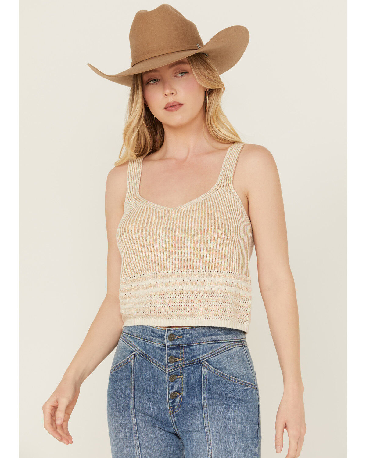 Image #1 - Idyllwind Women's Sweeney Sweater Tank, Off White, hi-res
