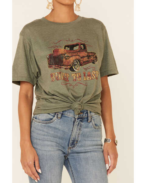 Image #3 - American Highway Women's Built To Last Graphic Short Sleeve Tee , Olive, hi-res