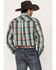 Image #4 - Roper Men's West Made Plaid Print Long Sleeve Western Snap Shirt, Brown, hi-res