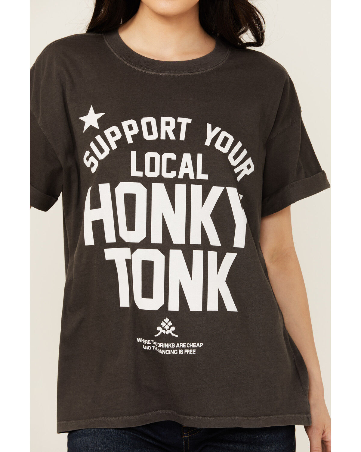Image #3 - Girl Dangerous Women's Honky Tonk Short Sleeve Graphic Tee, Grey, hi-res