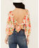 Image #4 - Flying Tomato Women's Floral Long Sleeve Crop Top, White, hi-res