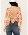 Image #4 - Flying Tomato Women's Floral Long Sleeve Crop Top , White, hi-res