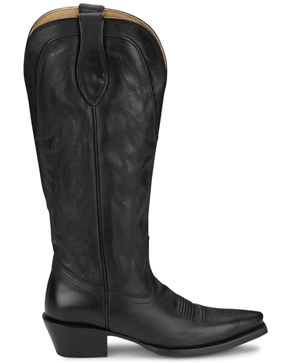 Image #2 - Tony Lama Women's Derby Jess Tall Western Boots - Snip Toe, Black, hi-res