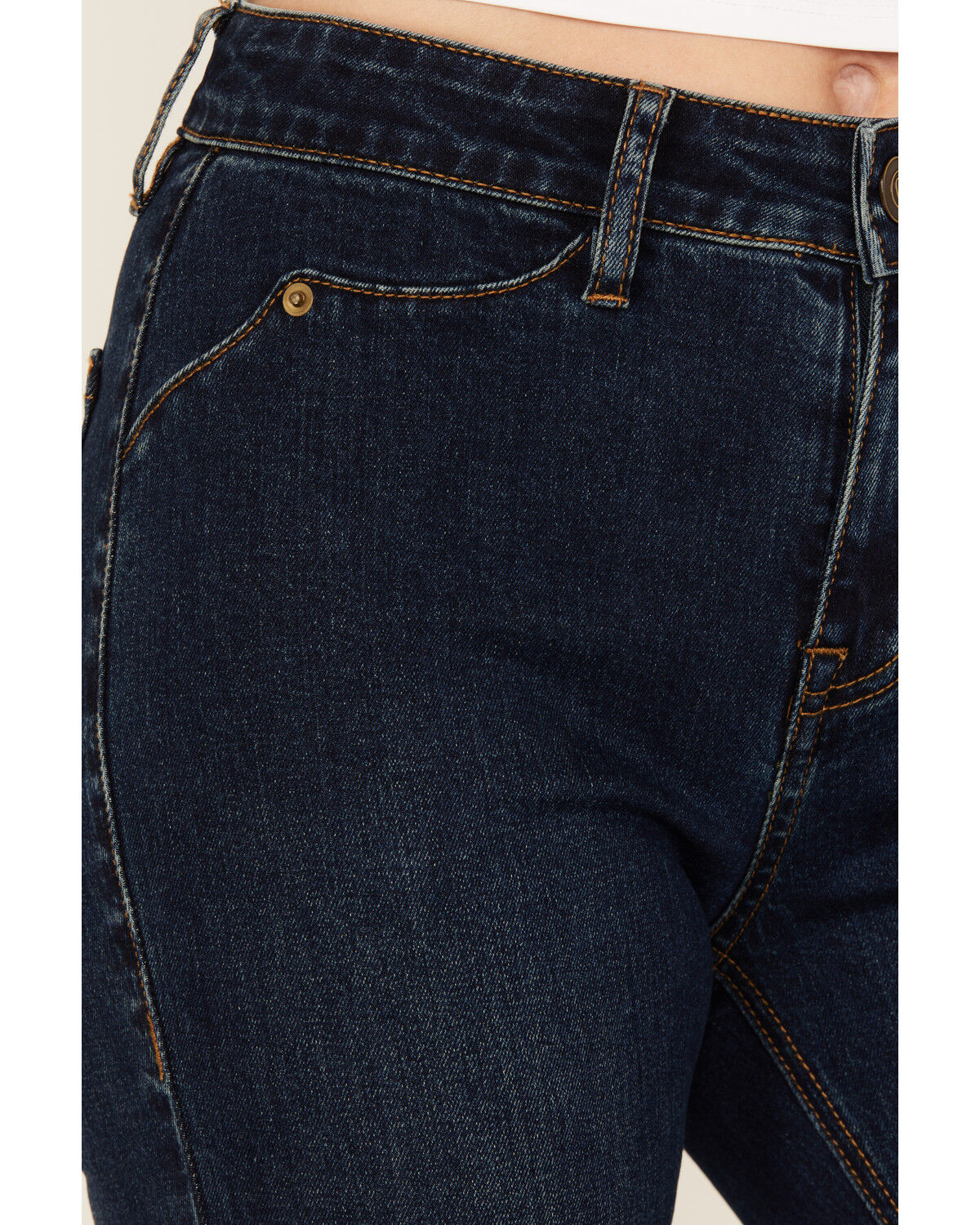 Image #2 - Rock & Roll Denim Women's Dark Wash High Rise Flare Stretch Denim Jeans, Dark Wash, hi-res