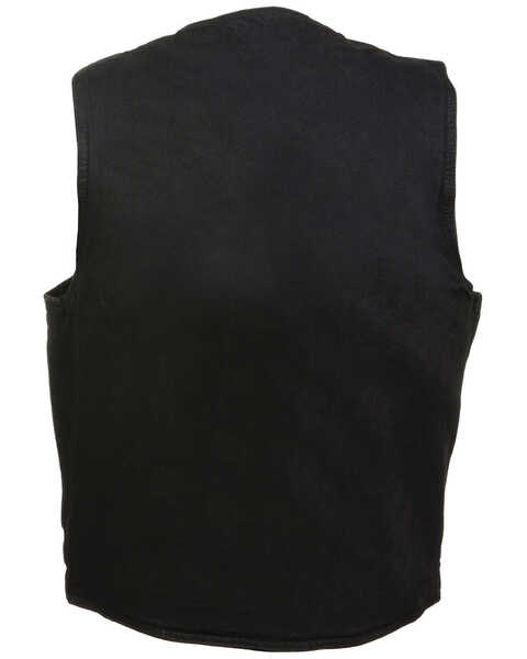 Image #2 - Milwaukee Leather Men's 3X Classic Snap Front Denim Biker Vest, Black, hi-res