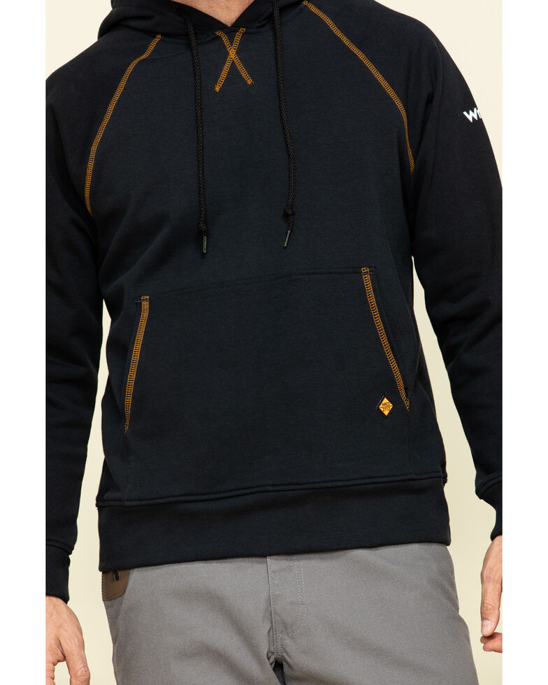 Wrangler 20X Men's Flame Resistant Hooded Work Sweatshirt , Black, hi-res