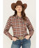 Image #1 - Wrangler Women's Plaid Print Flannel Boyfriend Long Sleeve Snap Western Shirt, Multi, hi-res