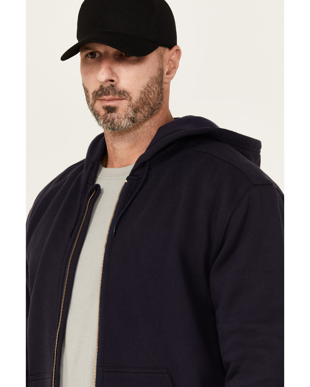 Image #2 - Hawx Men's FR Fleece Hooded Jacket, Navy, hi-res