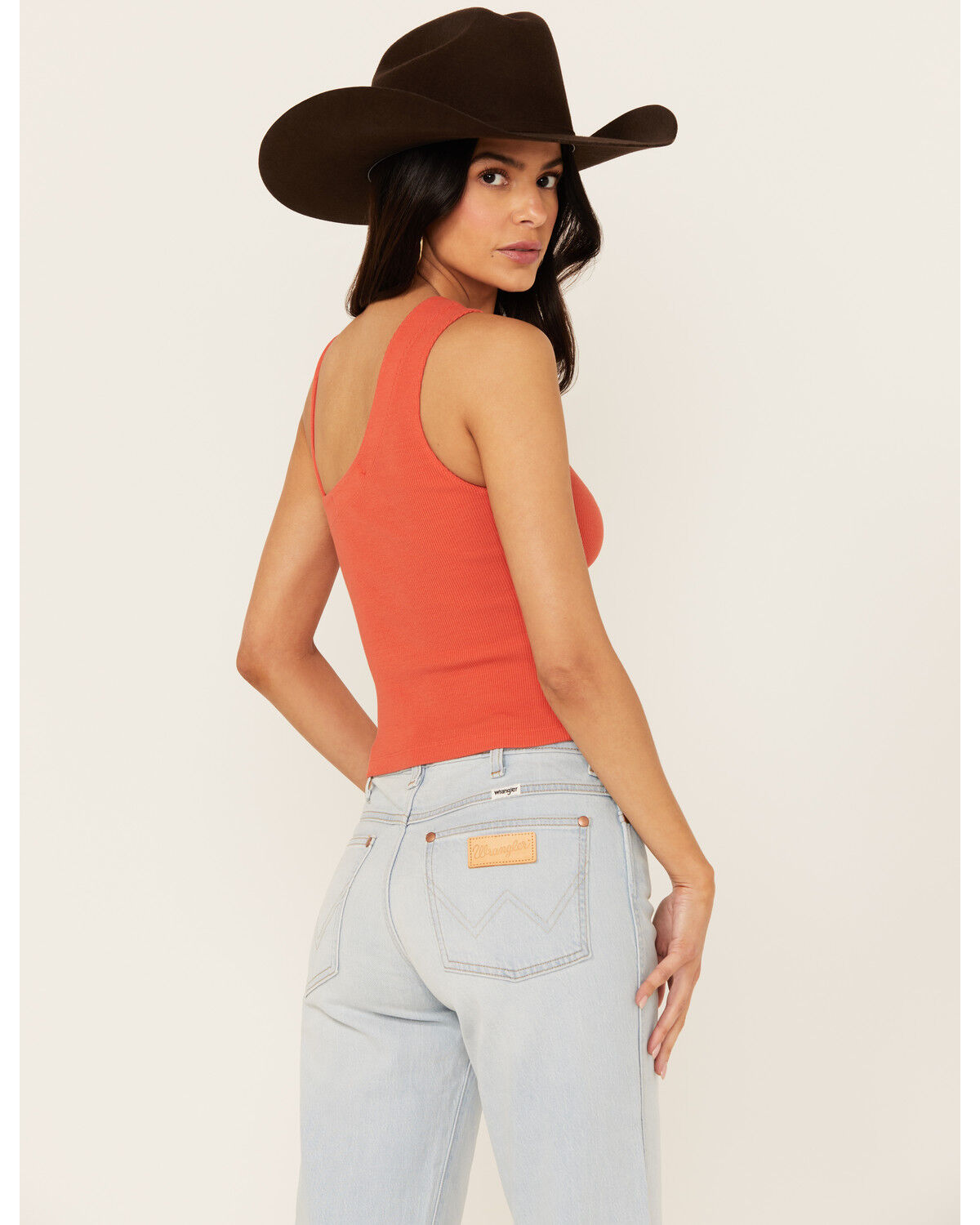 Image #4 - People of Leisure Women's Hollie One Shoulder Tank, Orange, hi-res