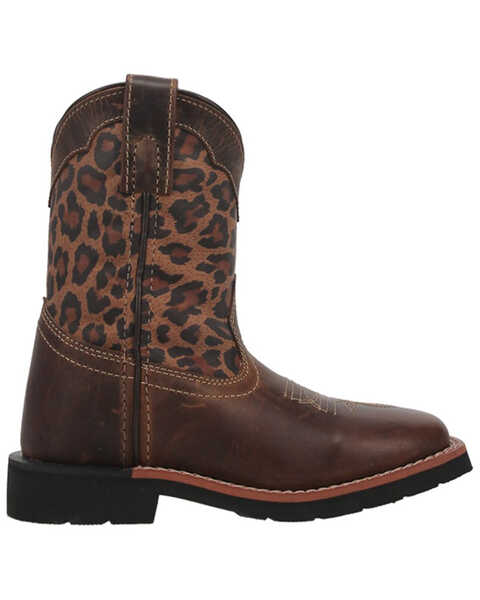 Image #2 - Dan Post Toddler Girls' Leopard Print Western Boots - Broad Square Toe, Leopard, hi-res