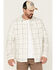 Image #1 - Brothers and Sons Men's Large Plaid Print Performance Long Sleeve Button Down Western Shirt, White, hi-res