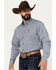 Image #2 - Cinch Men's Striped Long Sleeve Button-Down Western Shirt, Blue, hi-res