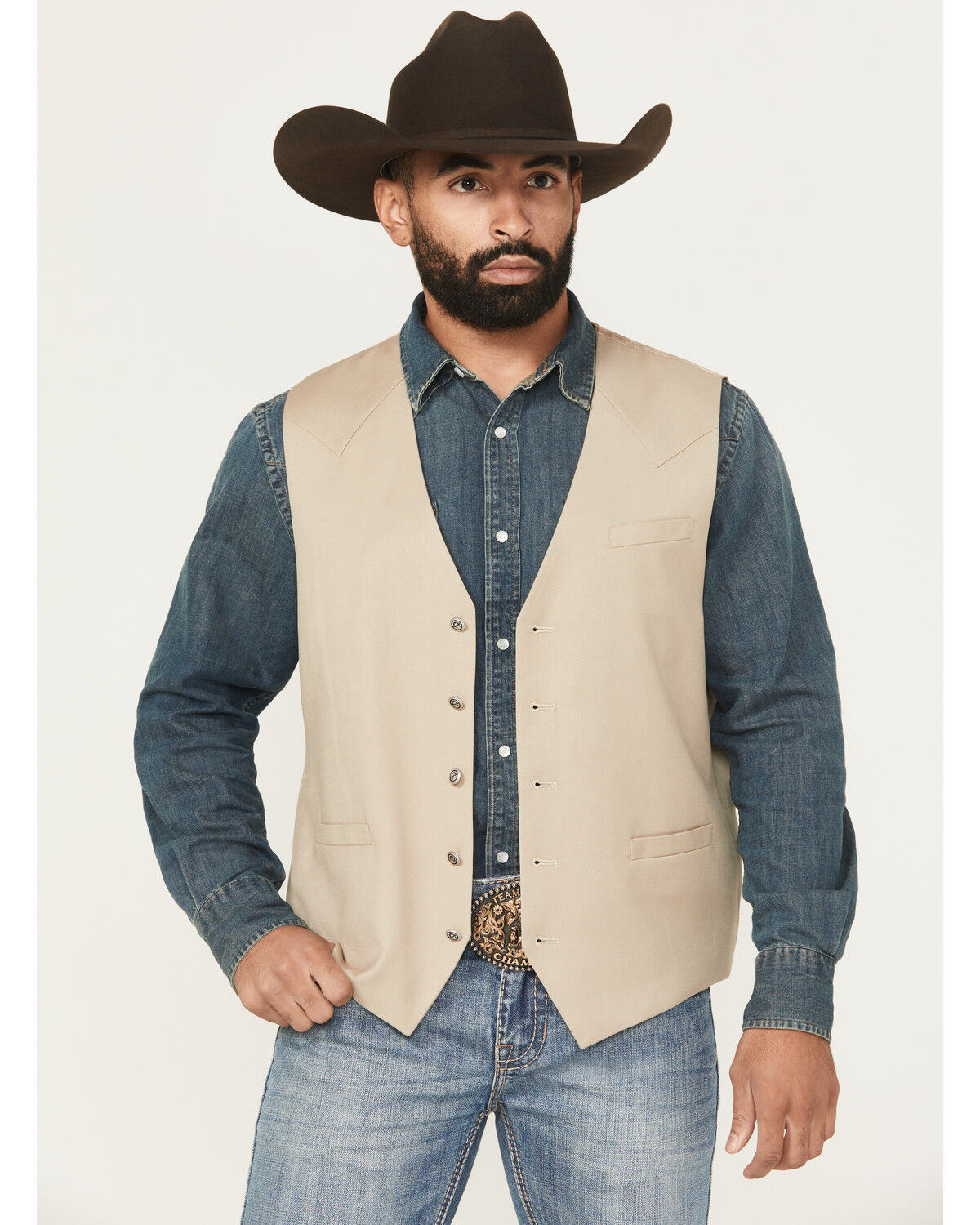 Image #1 - Cody James Men's Saratoga Dress Vest, Tan, hi-res