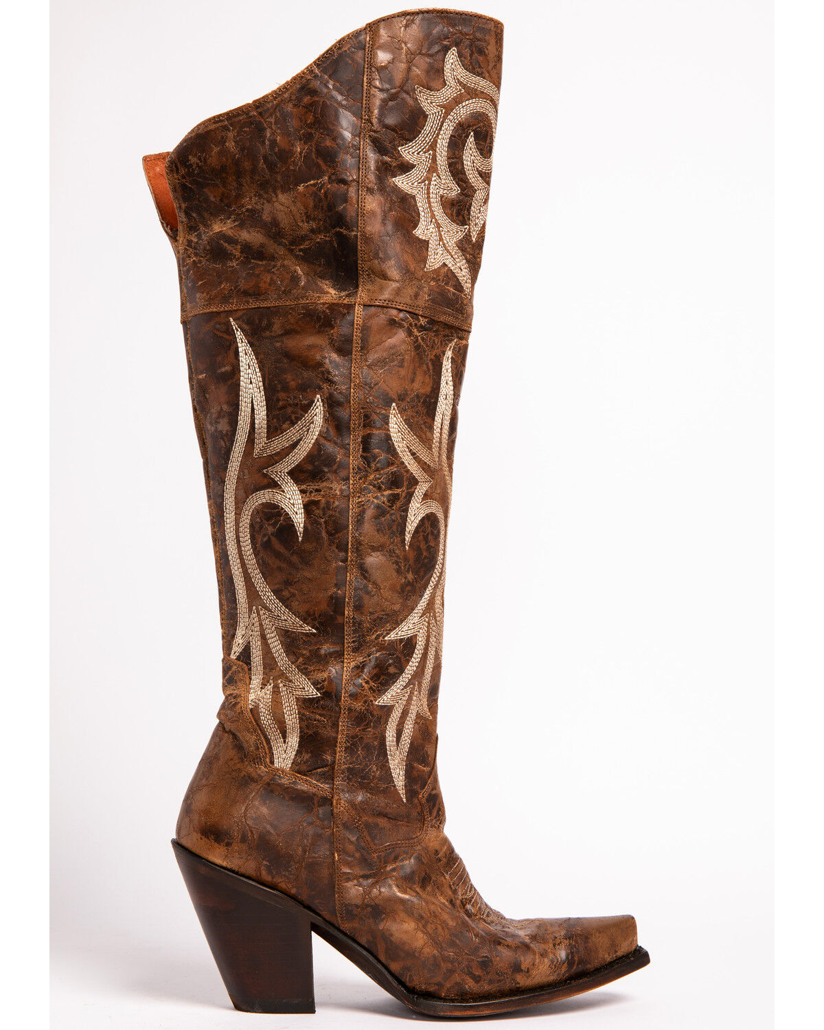 Image #2 - Dan Post Women's Jilted Knee Boots - Snip Toe, Chestnut, hi-res