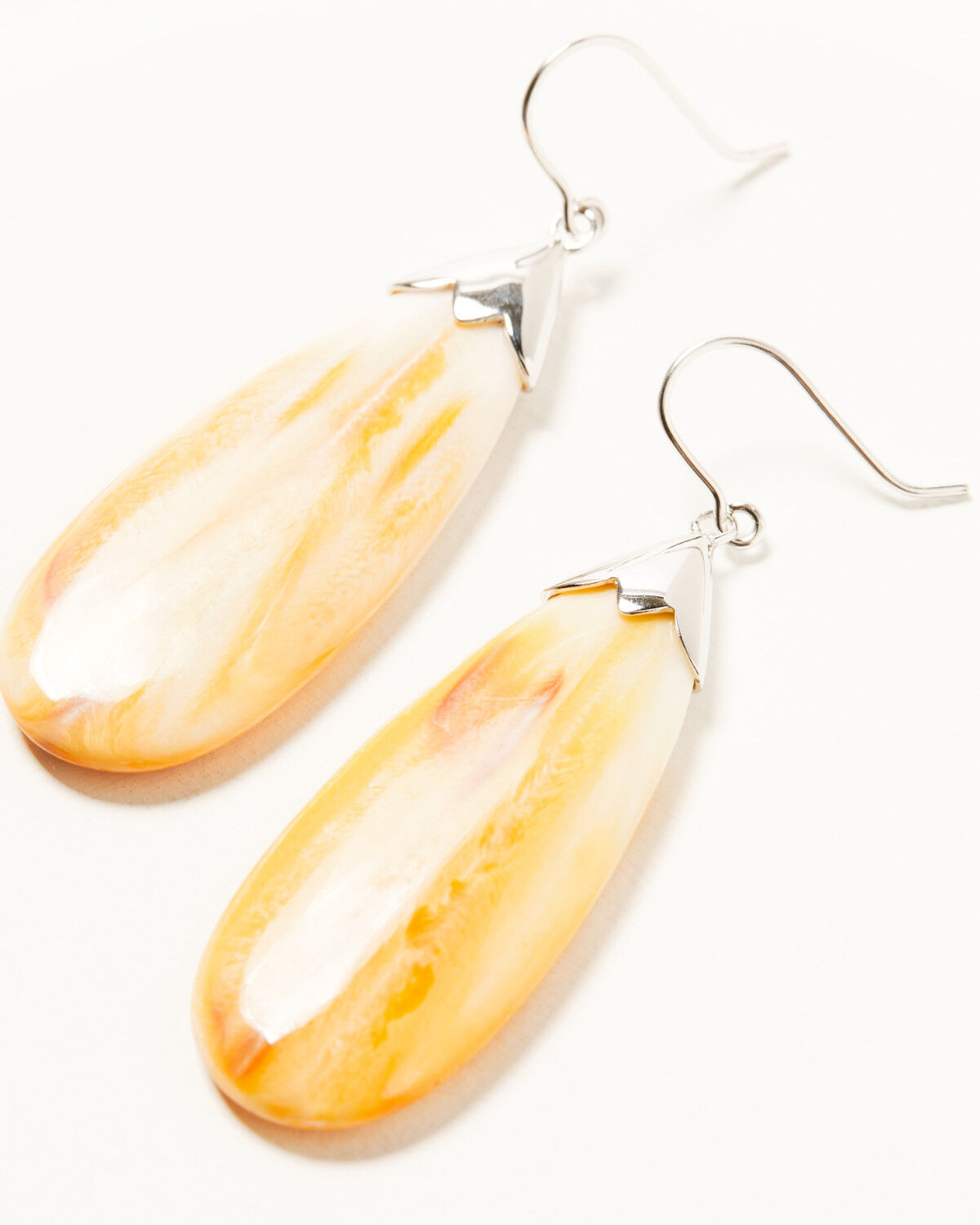 Image #4 - Paige Wallace Women's Spiny Oyster Teardrop Earrings, Orange, hi-res
