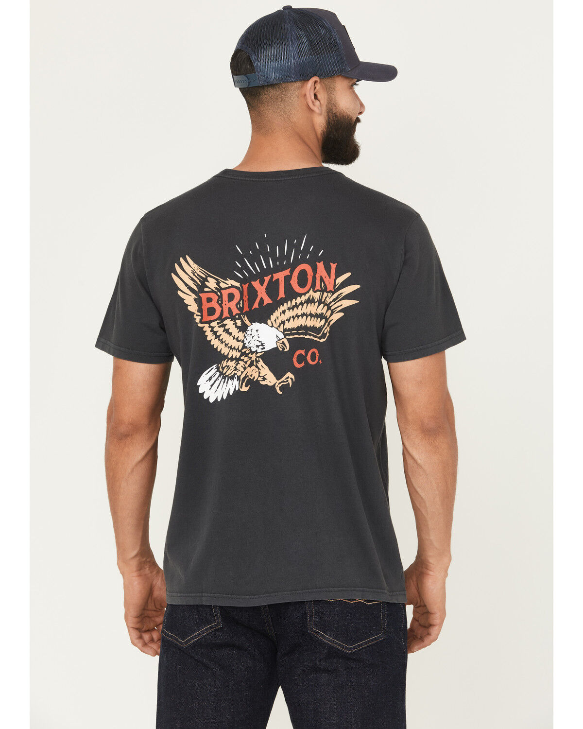 Image #1 - Brixton Men's Keller Eagle Short Sleeve Graphic T-Shirt, Black, hi-res