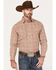 Image #1 - Rough Stock by Panhandle Men's Plaid Print Long Sleeve Pearl Snap Western Shirt, Rust Copper, hi-res