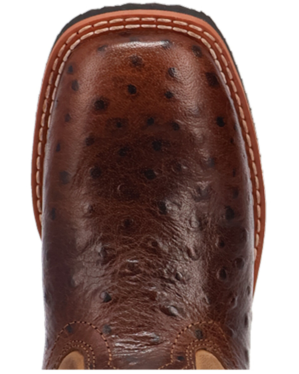 Image #6 - Dan Post Little Boys' Ostrich Print Western Boots - Broad Square Toe, Chocolate, hi-res