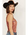 Beyond The Radar Women's Velvet Floral Corset Tank, Rust Copper, hi-res