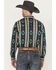 Image #4 - Wrangler Men's Checotah Southwestern Print Long Sleeve Snap Western Shirt, Teal, hi-res