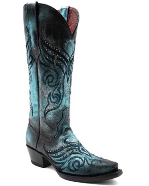 Image #1 - Ferrini Women's Masquerade Western Boots - Snip Toe , Multi, hi-res