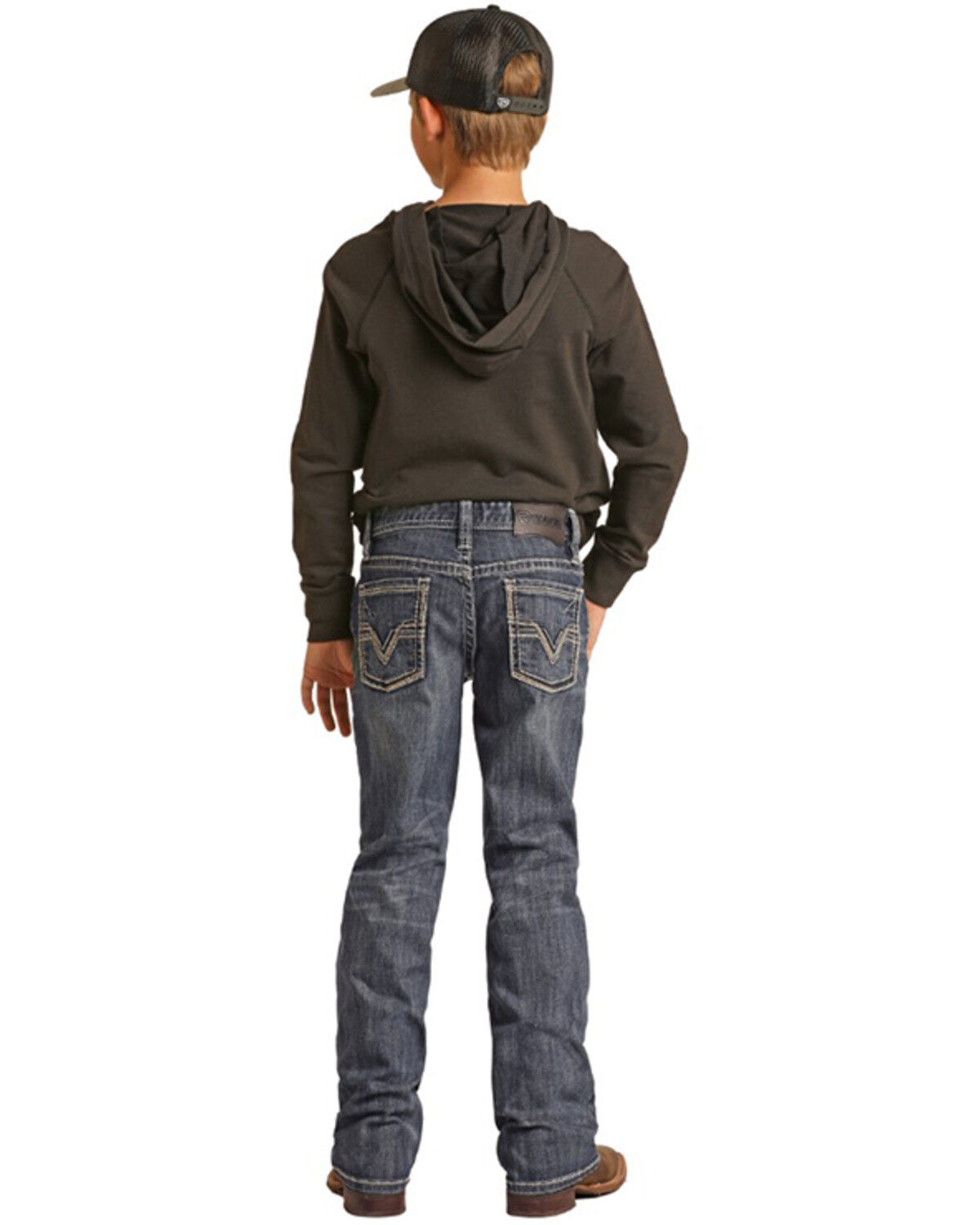 Image #1 - Rock & Roll Denim Boys' Dark Wash Vintage Rock & Roll Bootcut Jeans, , hi-res